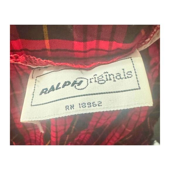 Vintage 90s Red Plaid Alt Grunge Academia Punk Retro Ruffled Maxi Skirt XS S - Picture 4 of 4